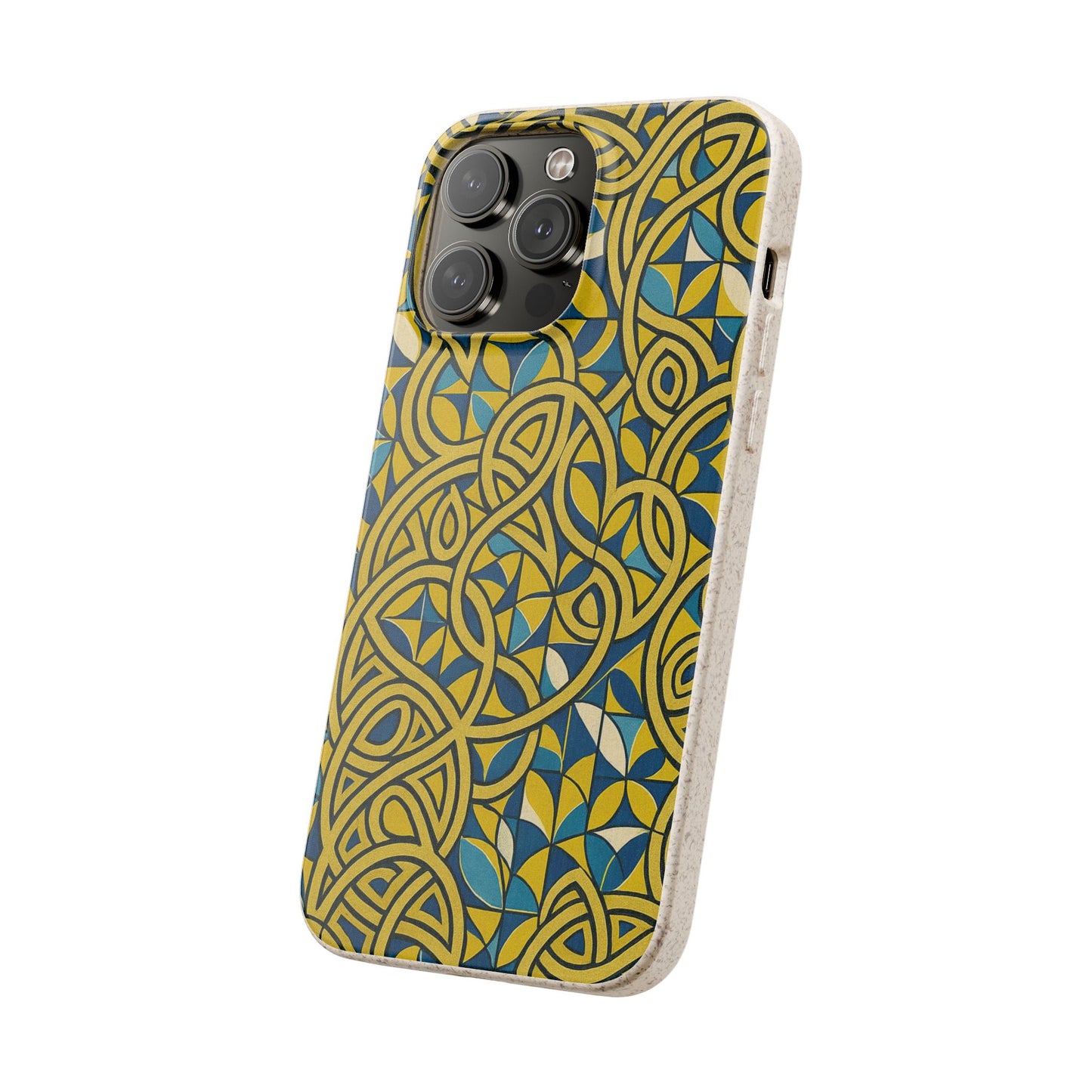 Yellow & Blue Abstract Doodle - Biodegradable Case