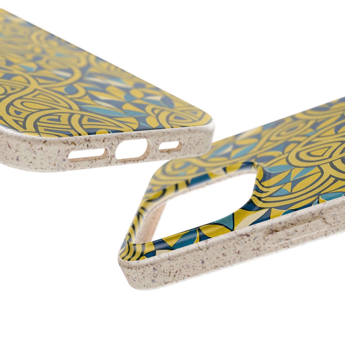 Yellow & Blue Abstract Doodle - Biodegradable Case