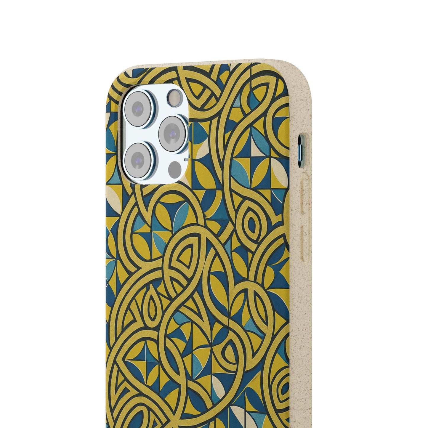 Yellow & Blue Abstract Doodle - Biodegradable Case