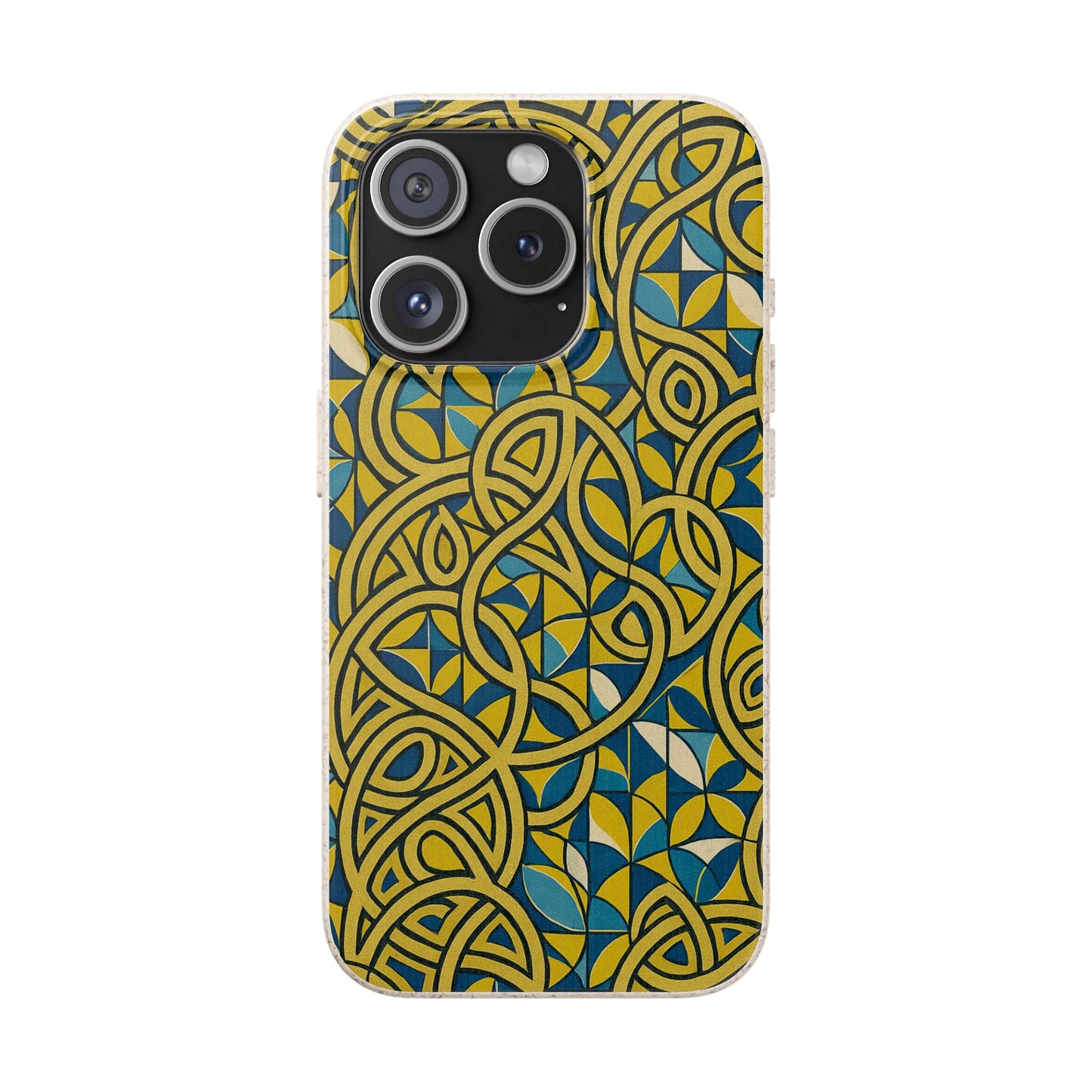 Yellow & Blue Abstract Doodle - Biodegradable Case