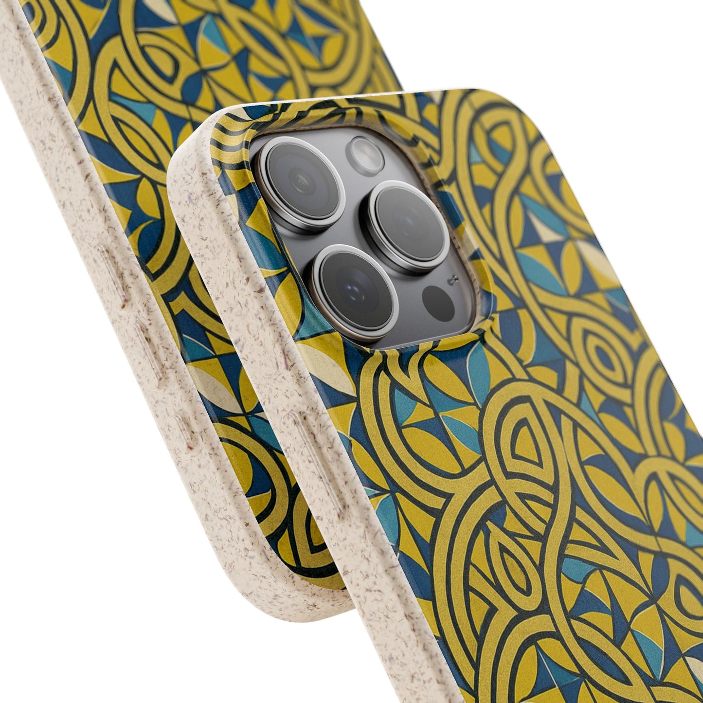 Yellow & Blue Abstract Doodle - Biodegradable Case
