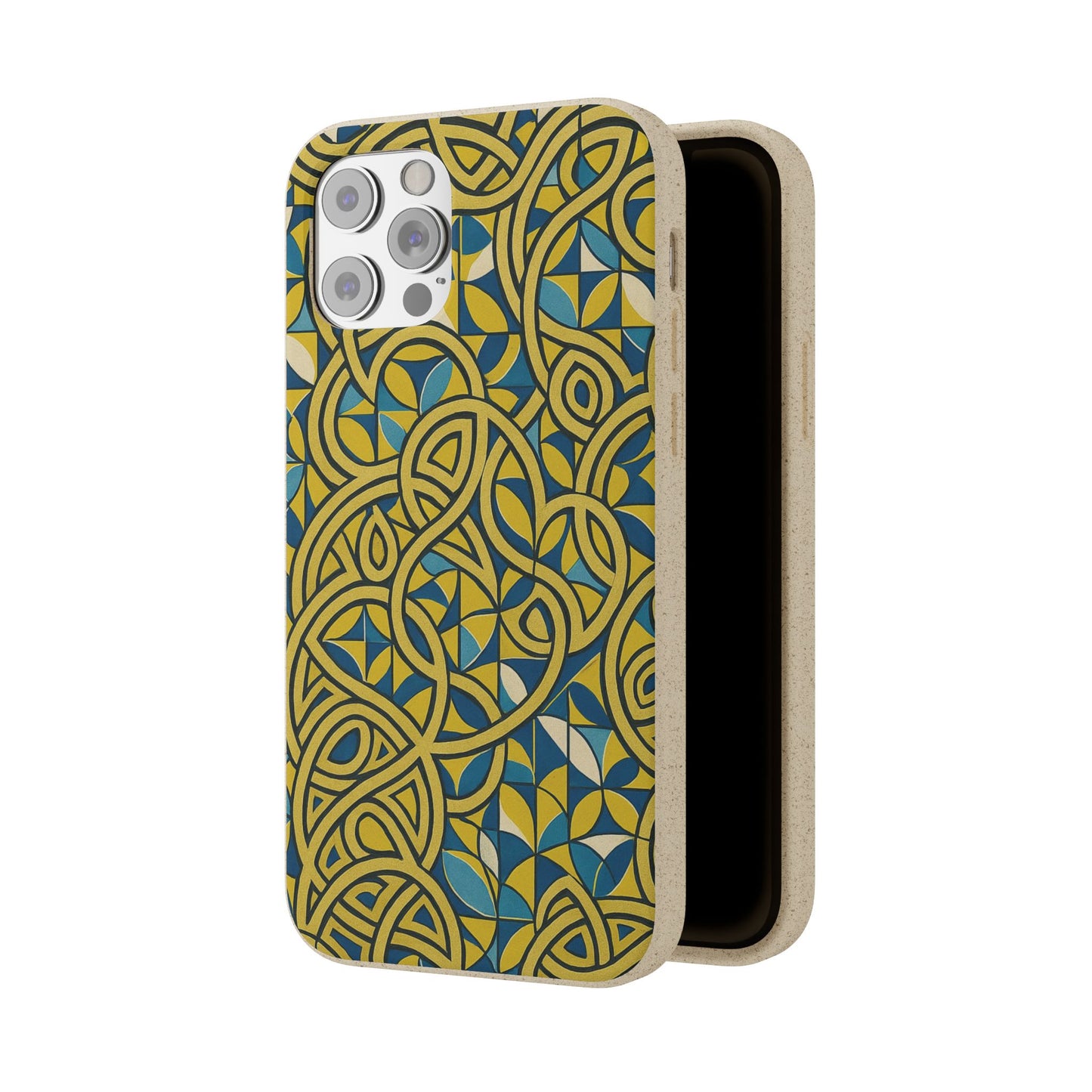 Yellow & Blue Abstract Doodle - Biodegradable Case
