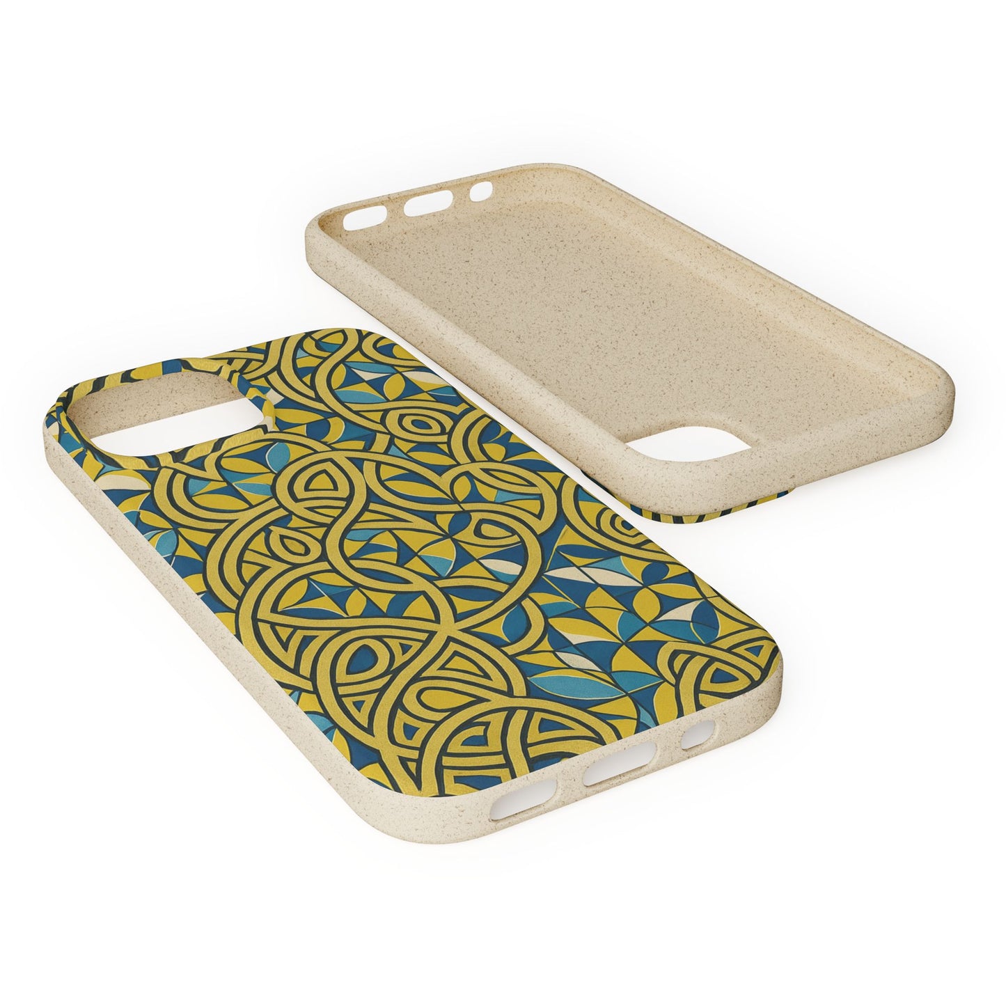 Yellow & Blue Abstract Doodle - Biodegradable Case