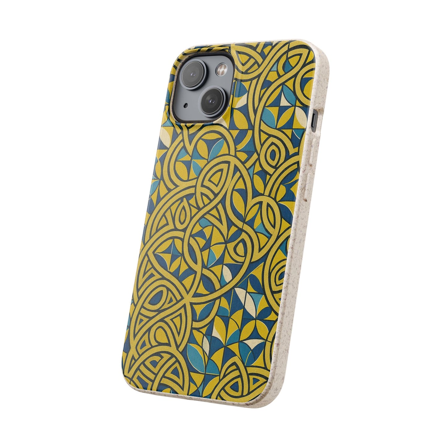Yellow & Blue Abstract Doodle - Biodegradable Case