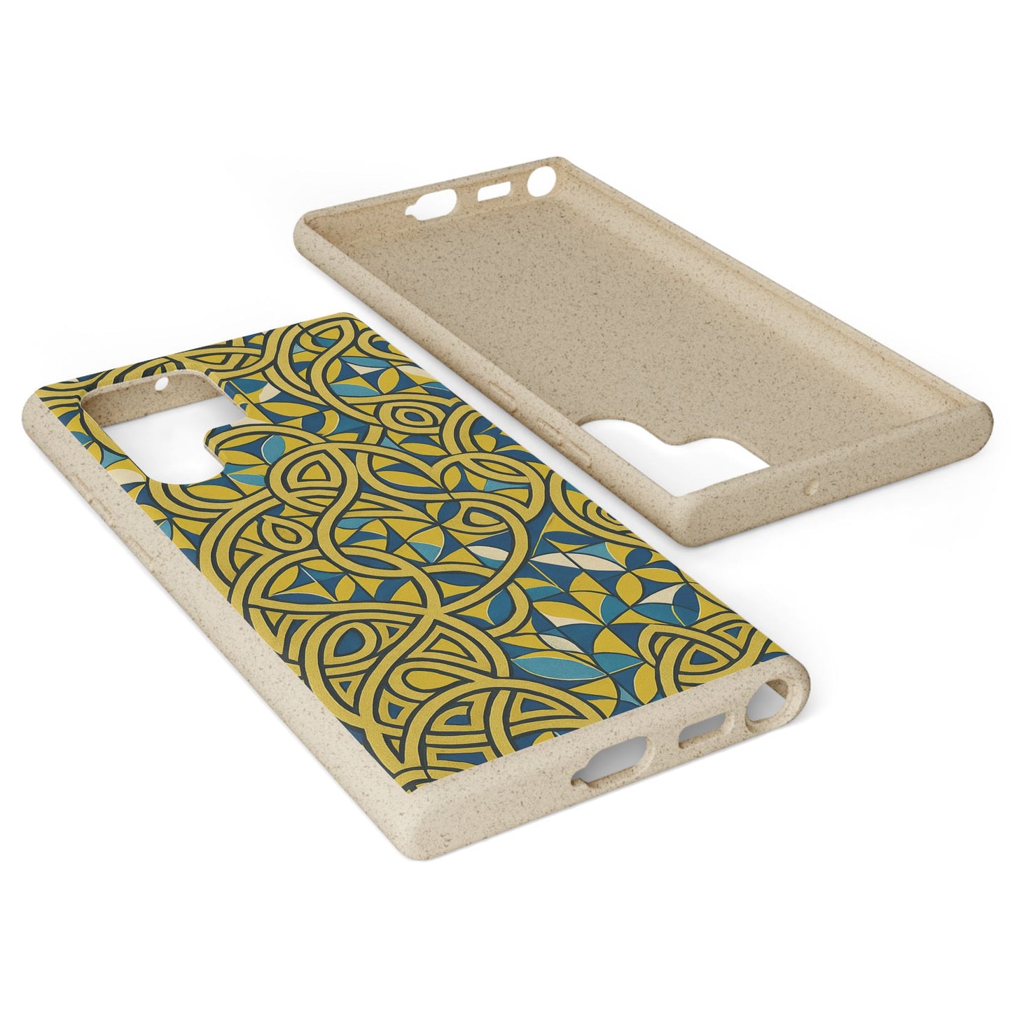 Yellow & Blue Abstract Doodle - Biodegradable Case