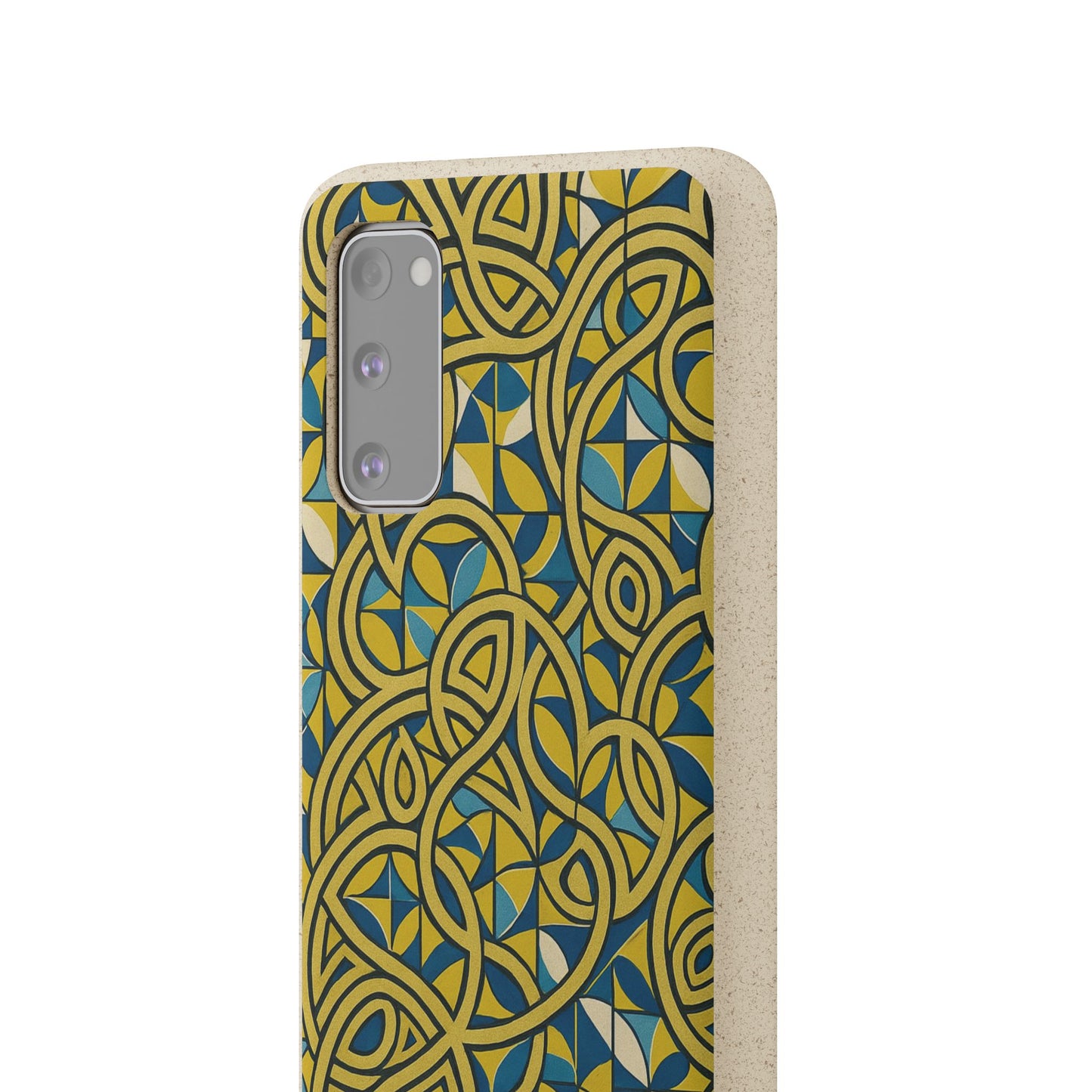 Yellow & Blue Abstract Doodle - Biodegradable Case