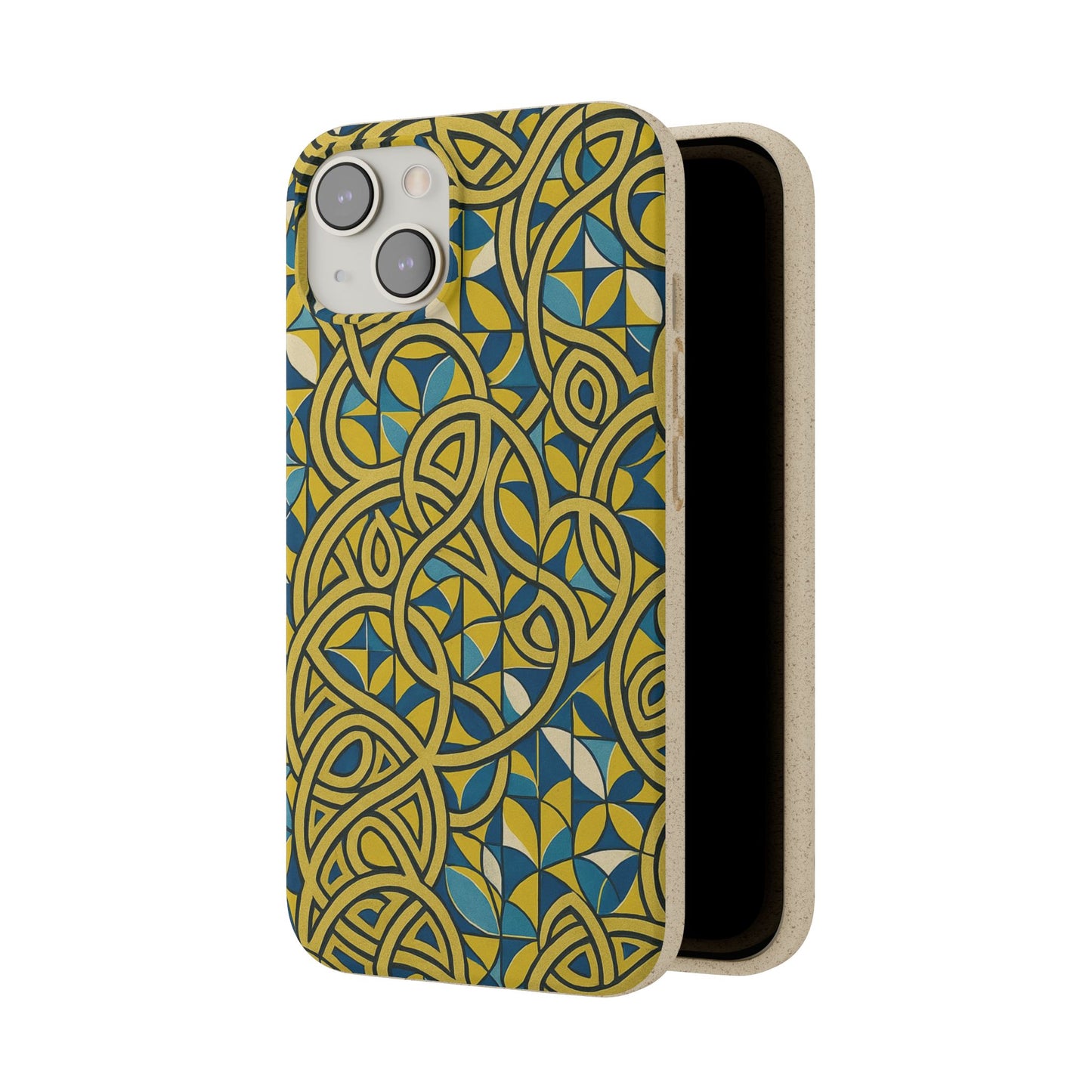 Yellow & Blue Abstract Doodle - Biodegradable Case