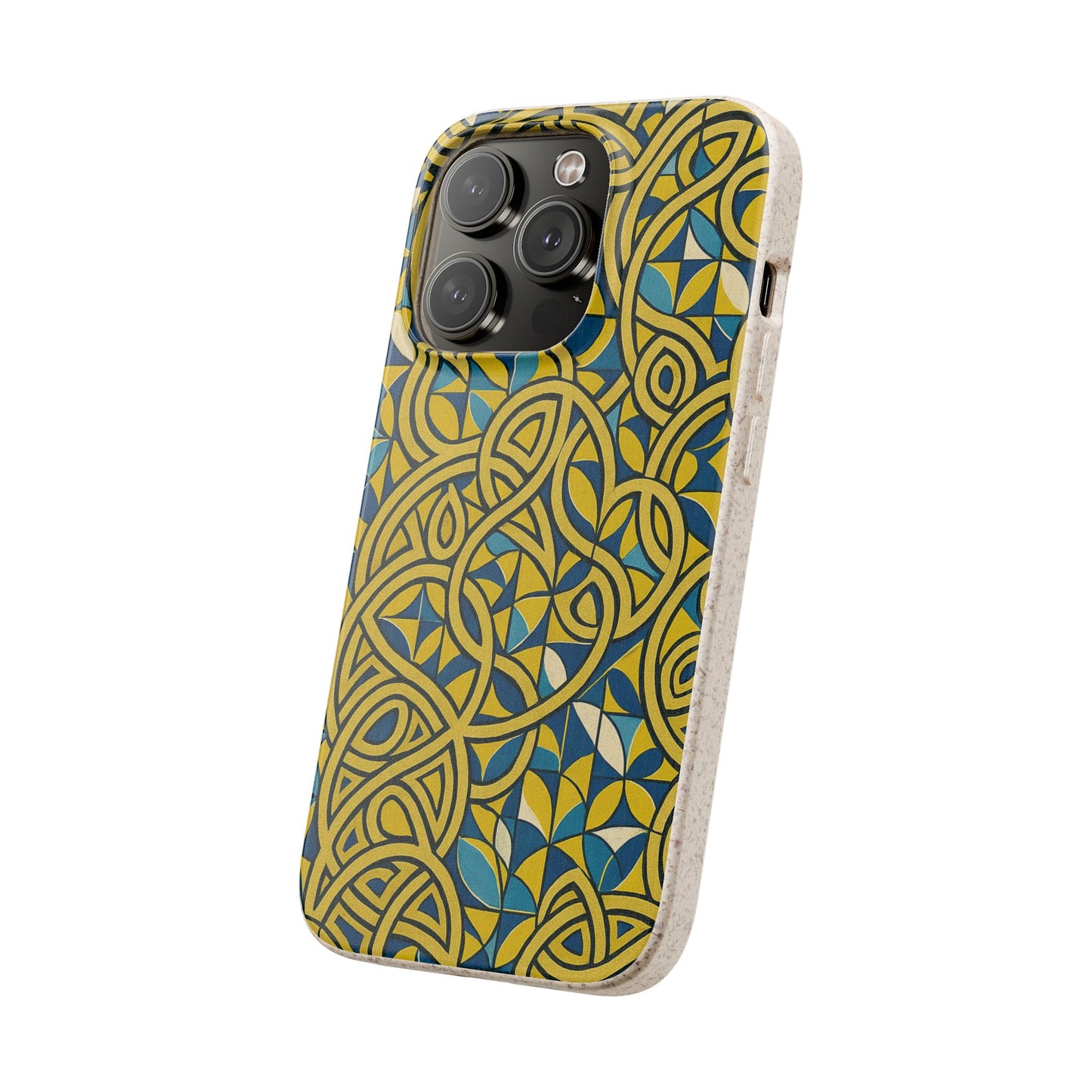 Yellow & Blue Abstract Doodle - Biodegradable Case