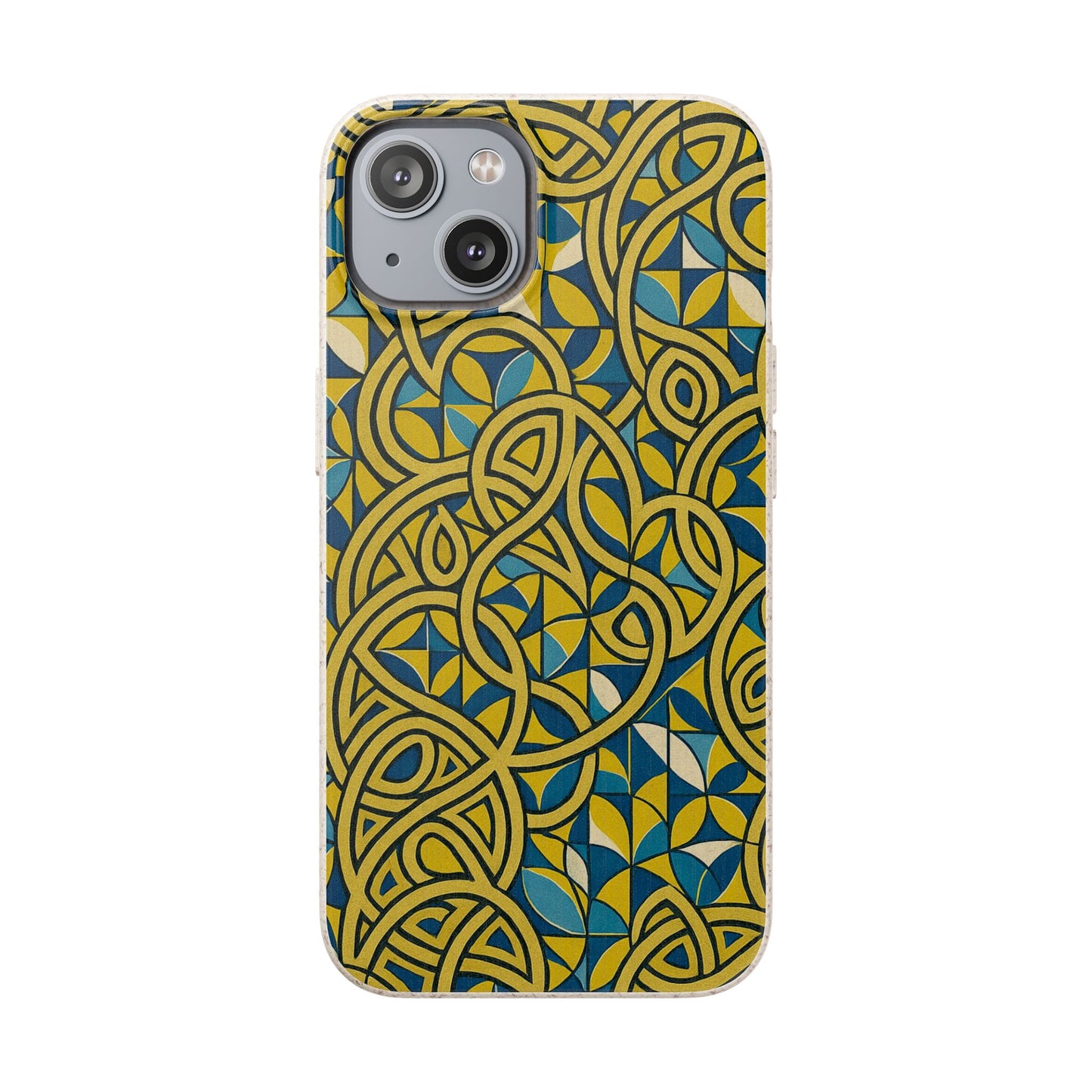 Yellow & Blue Abstract Doodle - Biodegradable Case