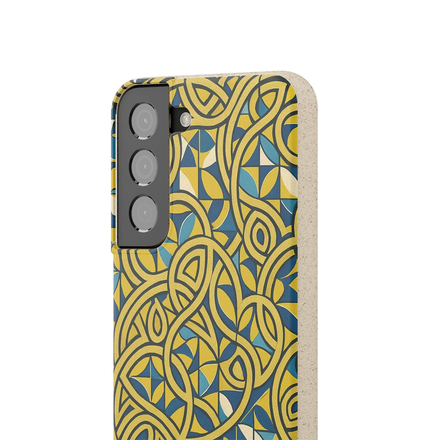Yellow & Blue Abstract Doodle - Biodegradable Case
