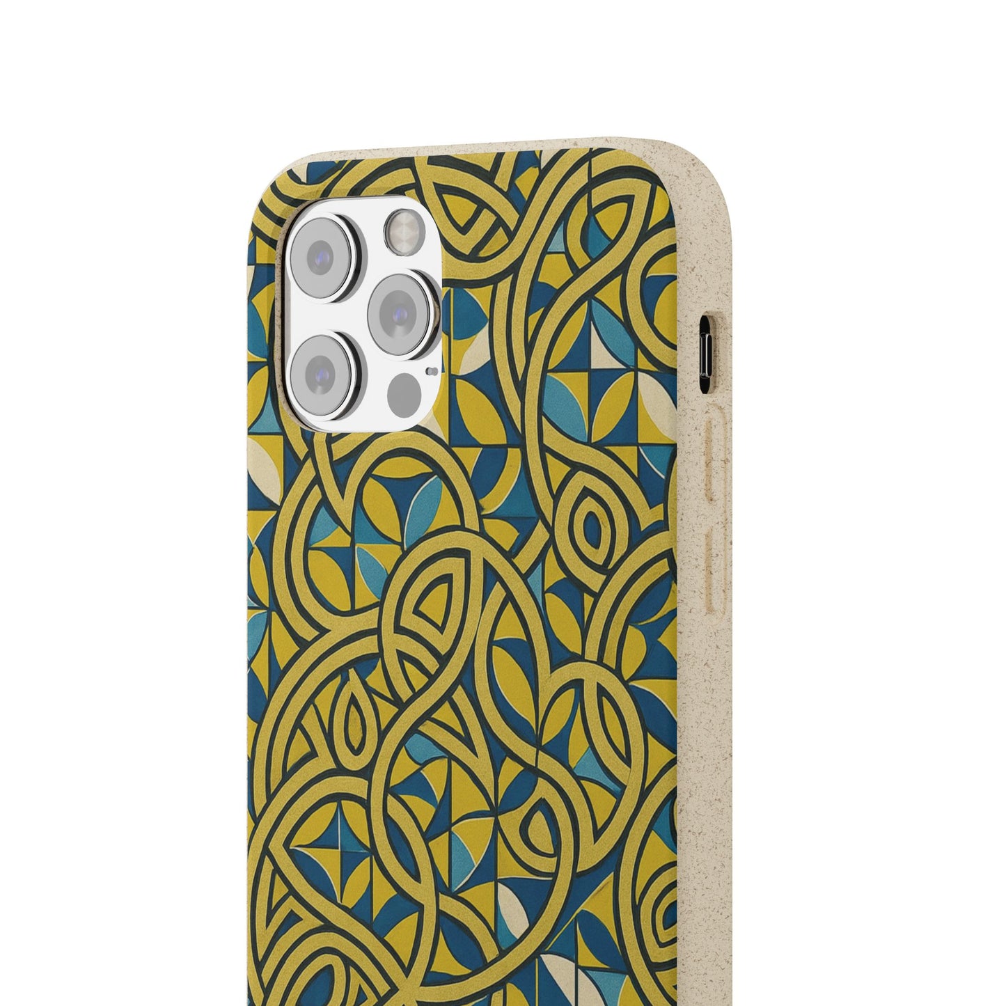 Yellow & Blue Abstract Doodle - Biodegradable Case