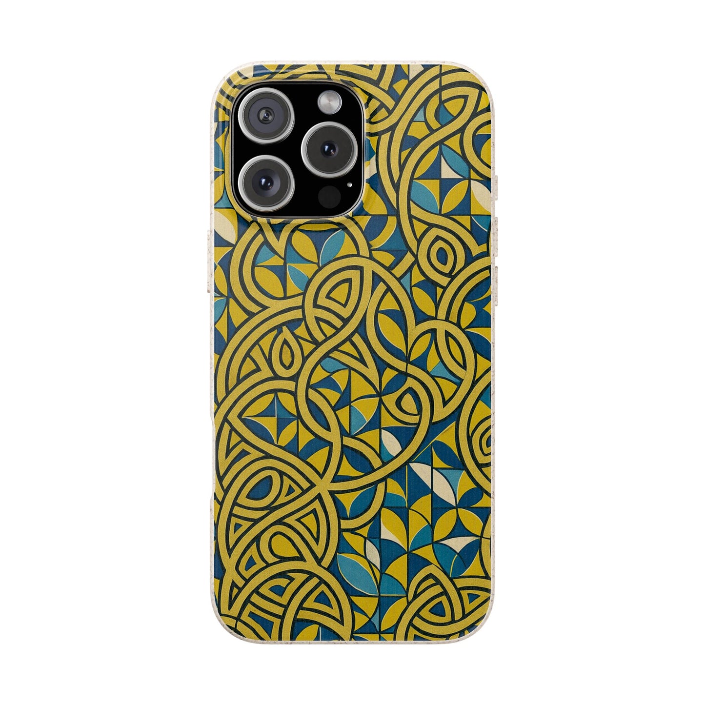 Yellow & Blue Abstract Doodle - Biodegradable Case