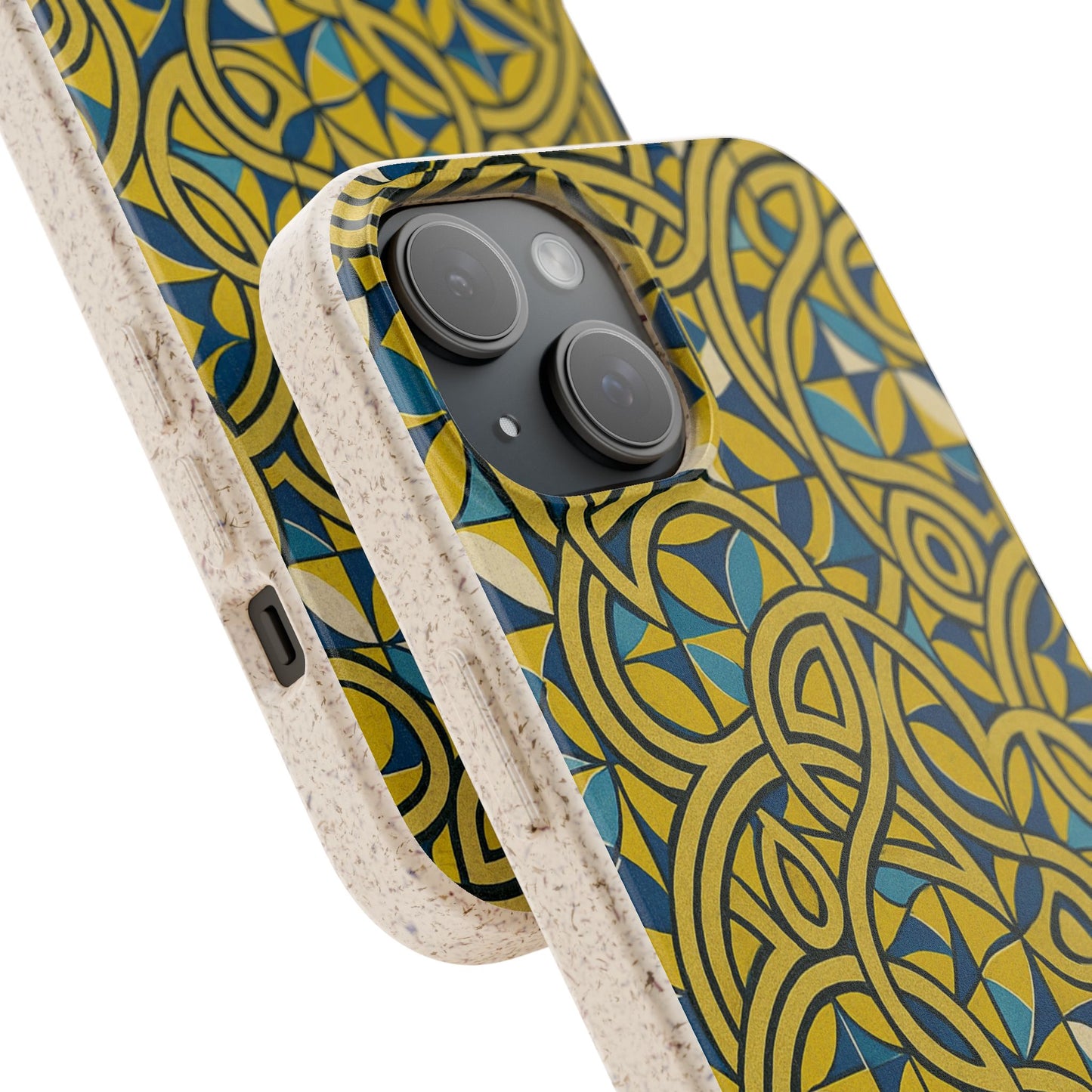 Yellow & Blue Abstract Doodle - Biodegradable Case