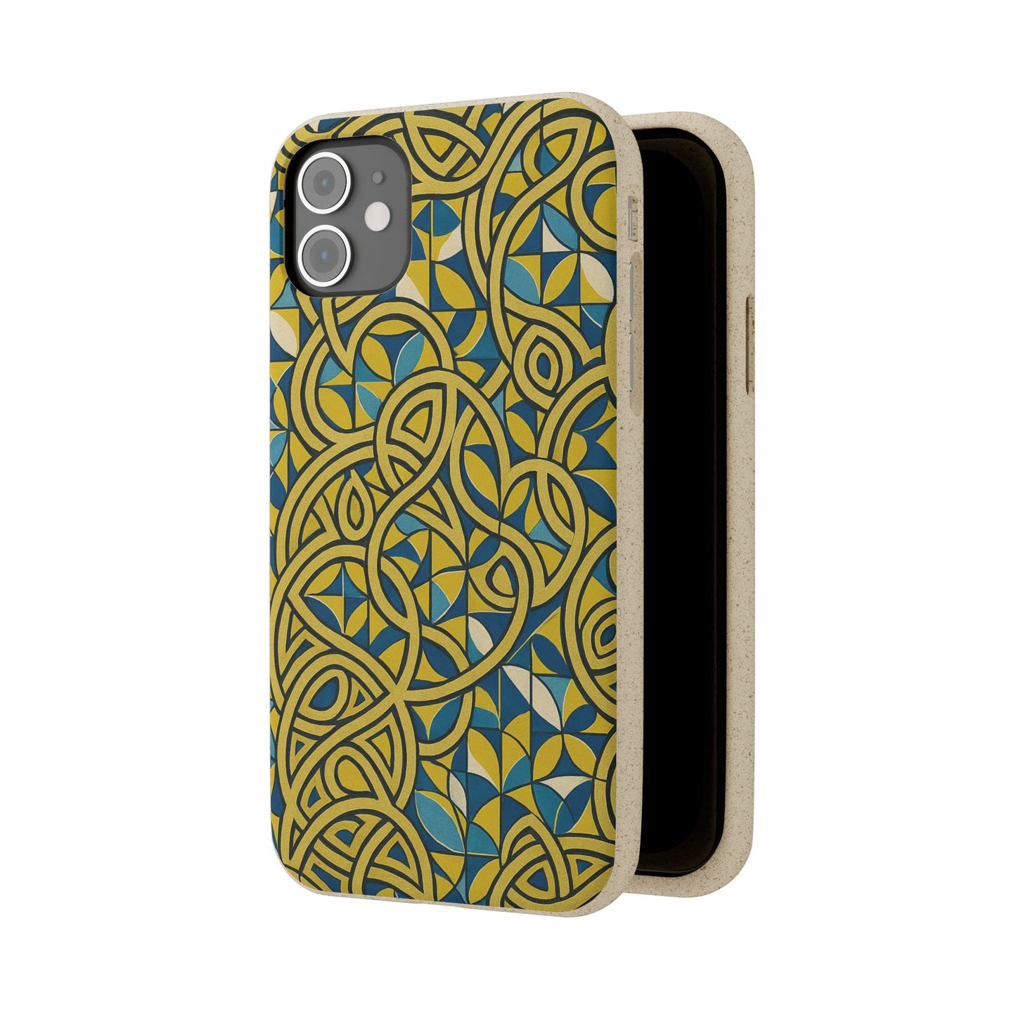 Yellow & Blue Abstract Doodle - Biodegradable Case