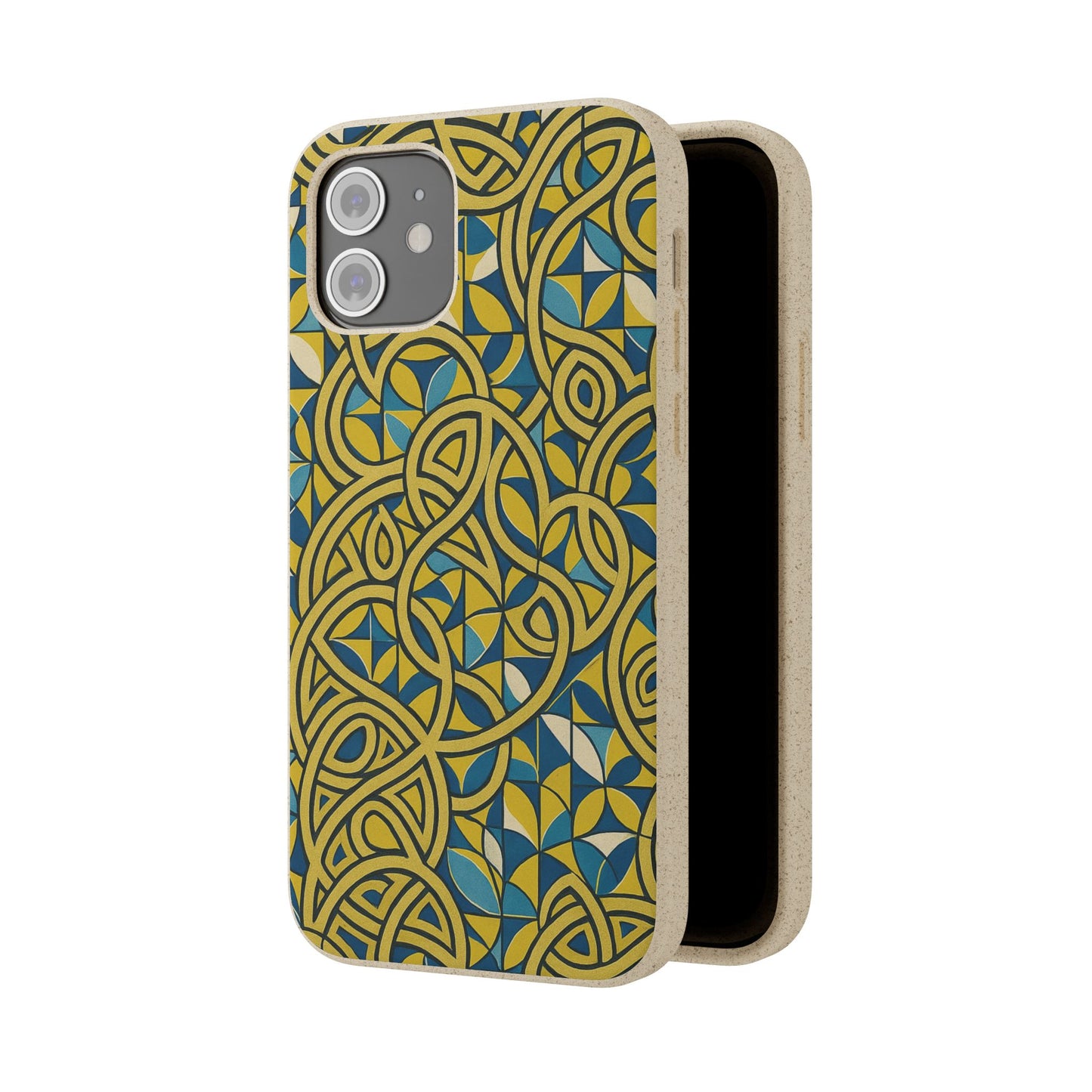 Yellow & Blue Abstract Doodle - Biodegradable Case