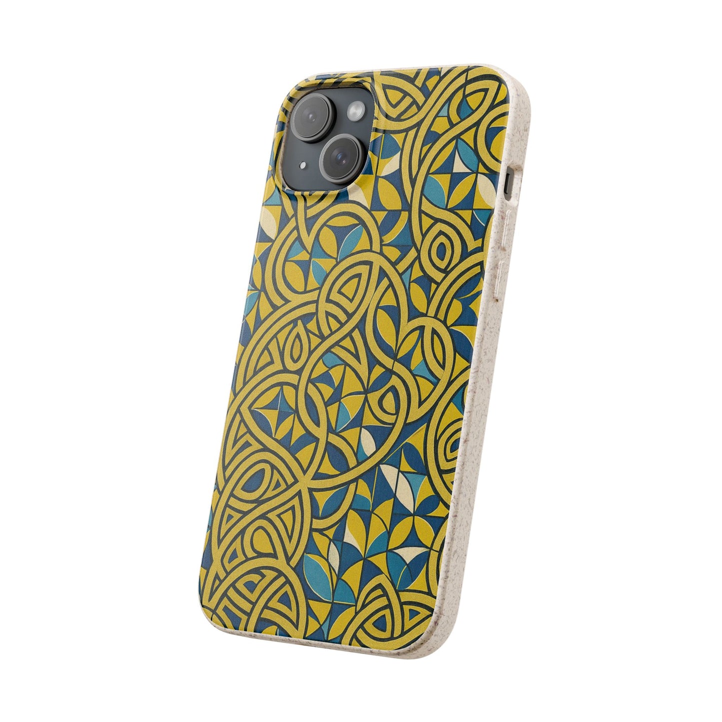 Yellow & Blue Abstract Doodle - Biodegradable Case