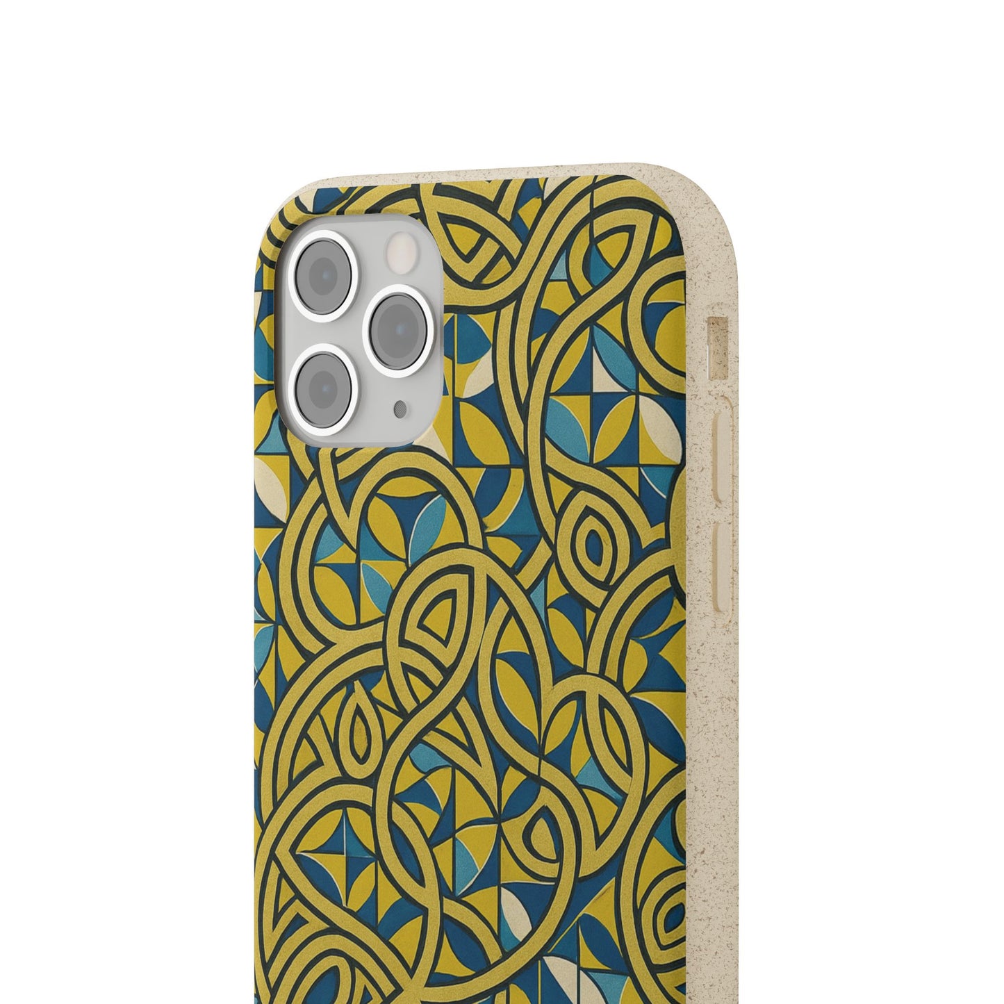 Yellow & Blue Abstract Doodle - Biodegradable Case