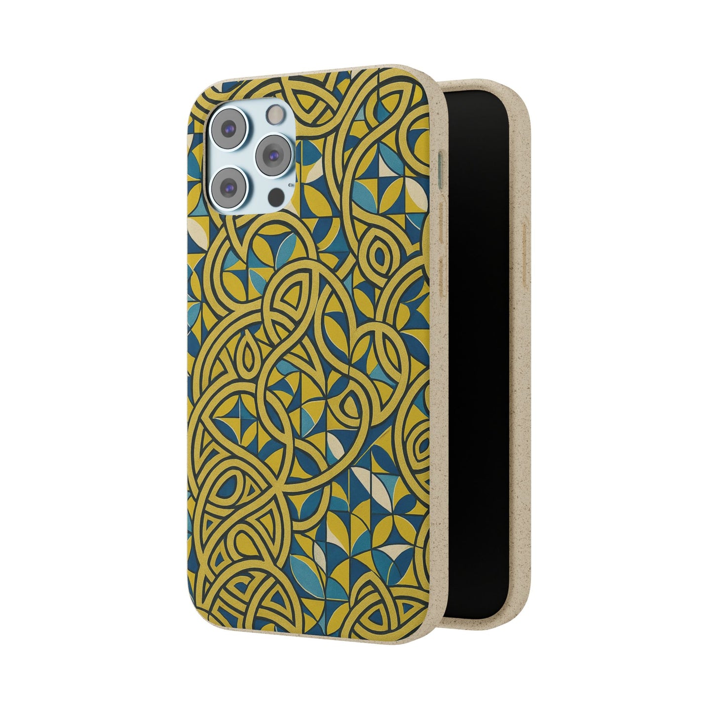 Yellow & Blue Abstract Doodle - Biodegradable Case