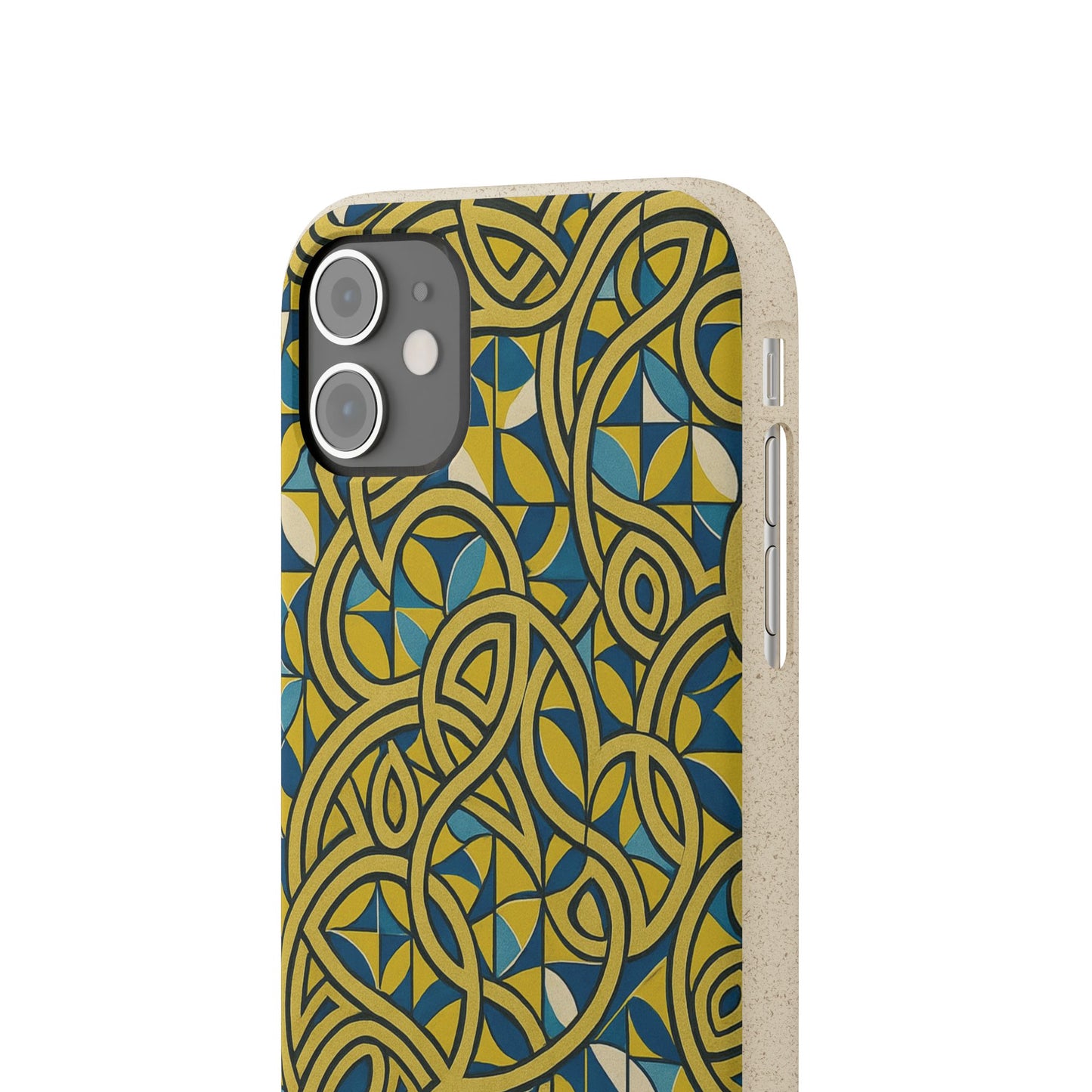 Yellow & Blue Abstract Doodle - Biodegradable Case