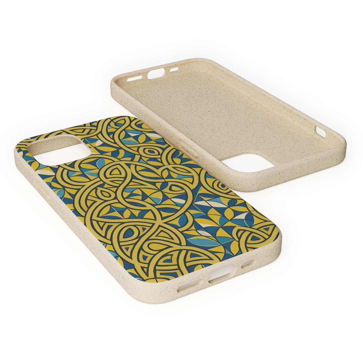 Yellow & Blue Abstract Doodle - Biodegradable Case