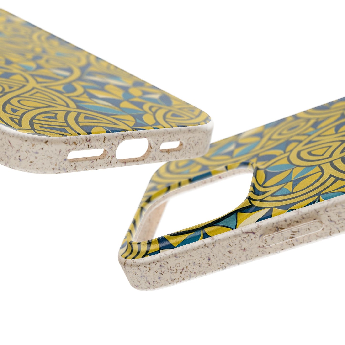 Yellow & Blue Abstract Doodle - Biodegradable Case