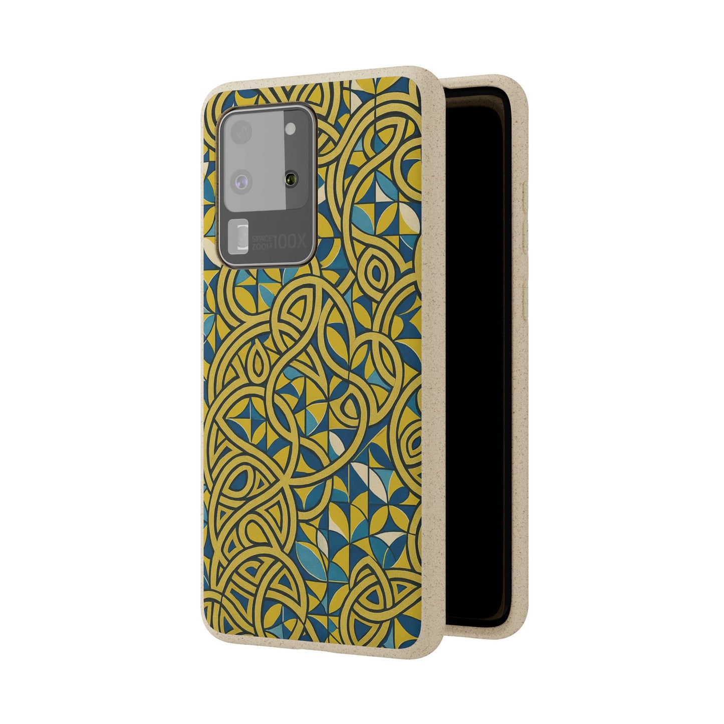 Yellow & Blue Abstract Doodle - Biodegradable Case