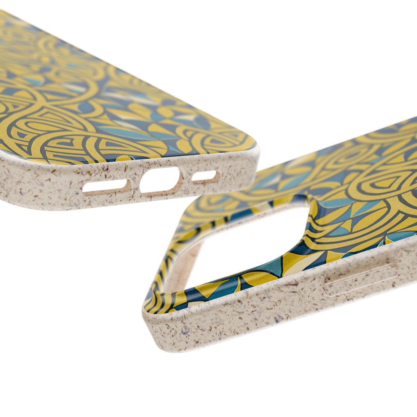 Yellow & Blue Abstract Doodle - Biodegradable Case