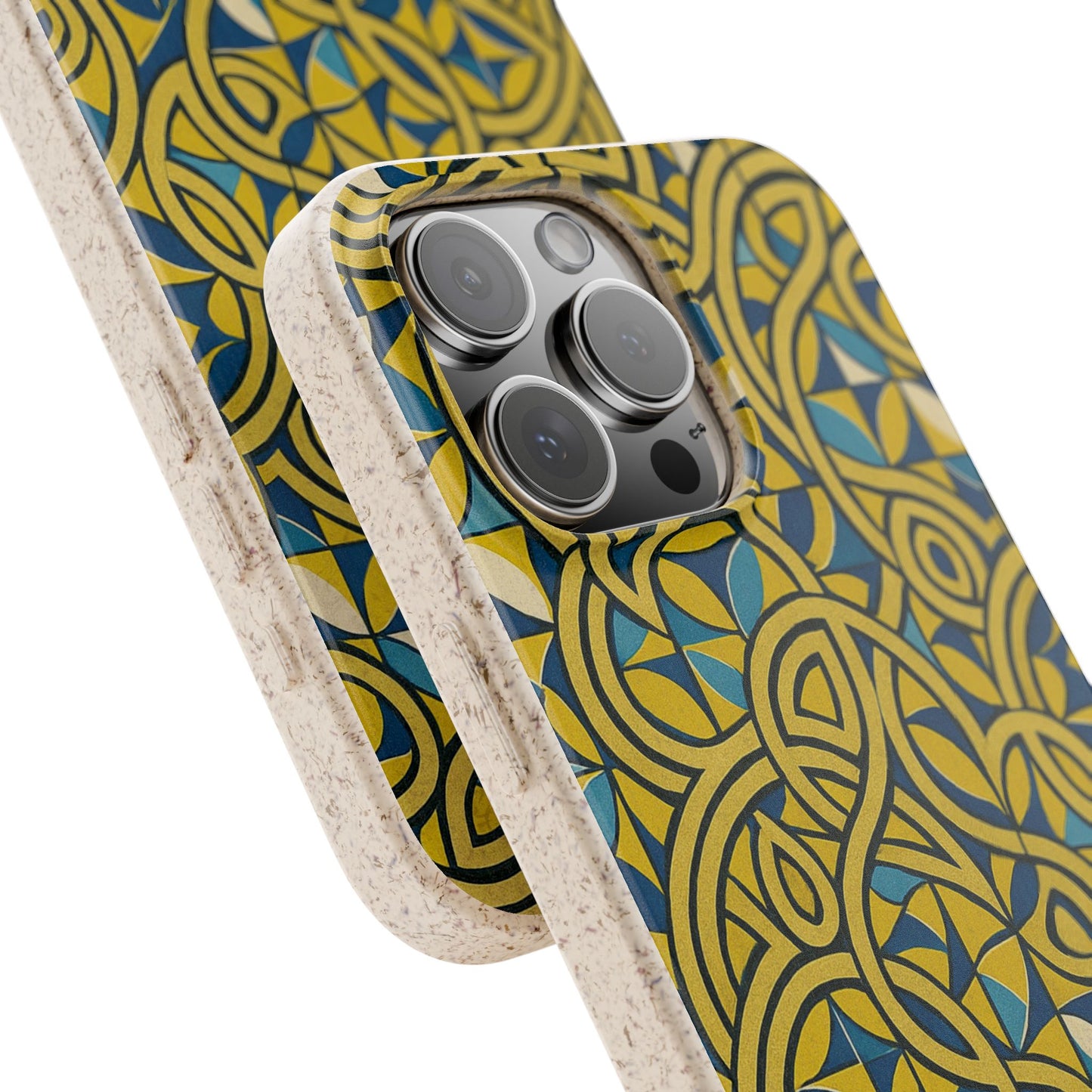 Yellow & Blue Abstract Doodle - Biodegradable Case