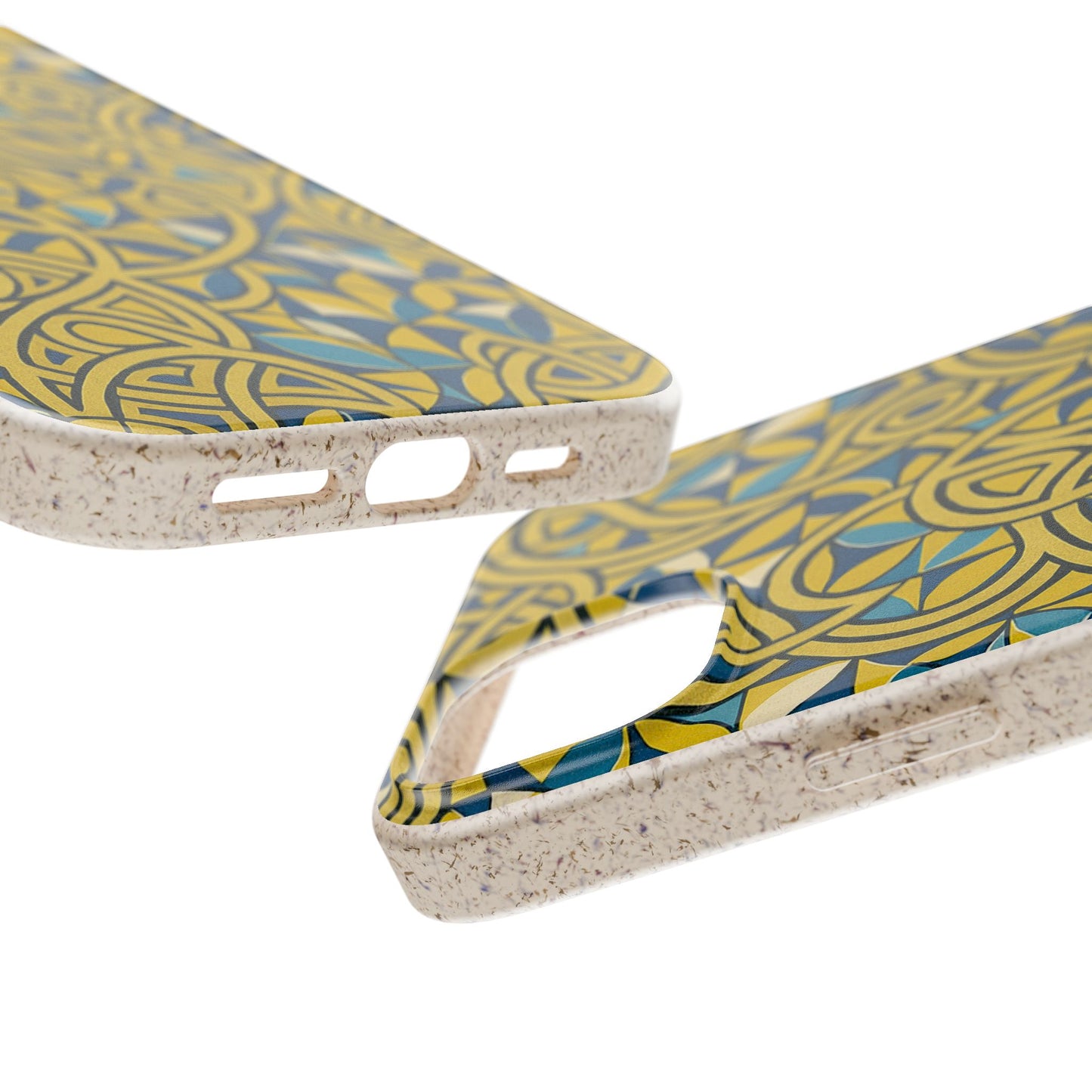 Yellow & Blue Abstract Doodle - Biodegradable Case