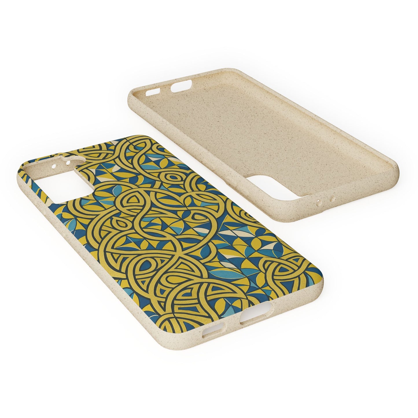 Yellow & Blue Abstract Doodle - Biodegradable Case