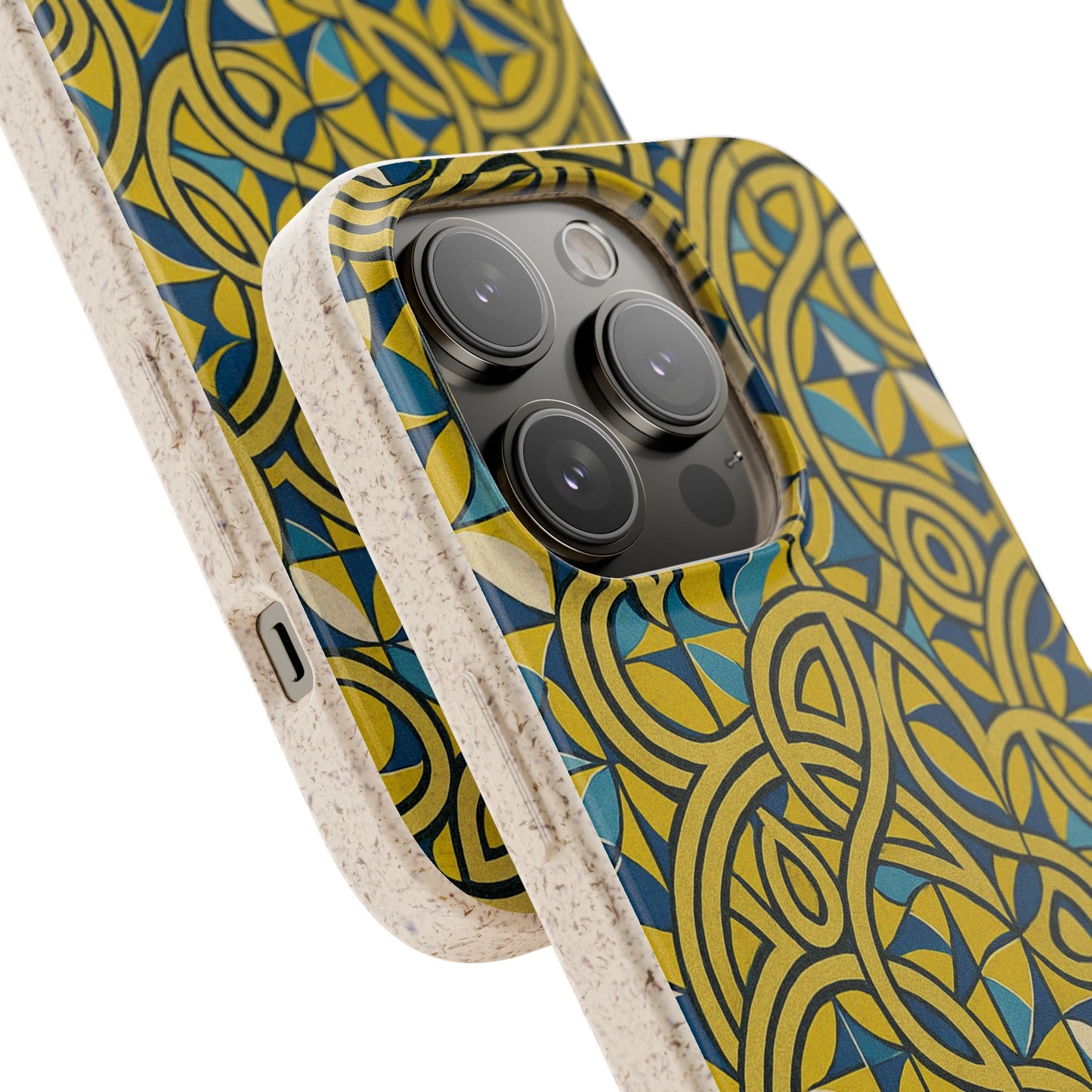 Yellow & Blue Abstract Doodle - Biodegradable Case