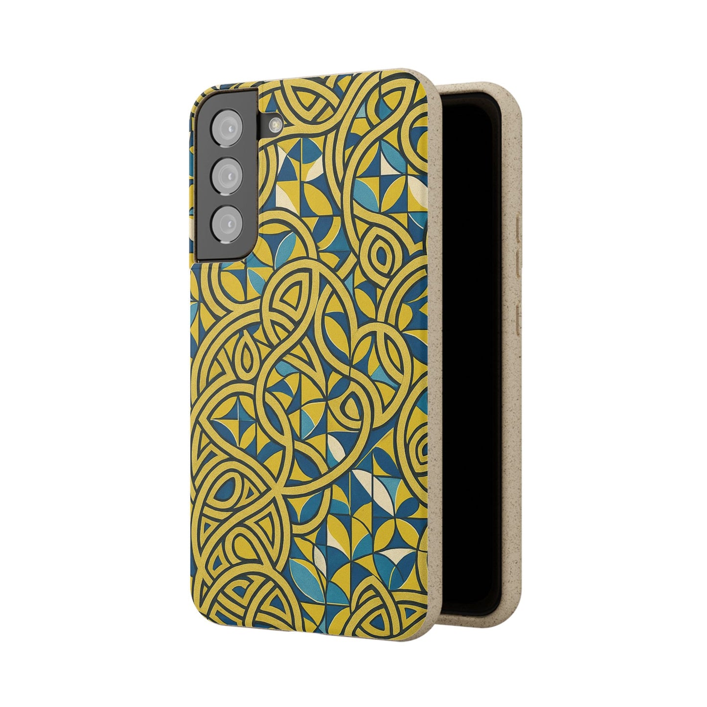 Yellow & Blue Abstract Doodle - Biodegradable Case