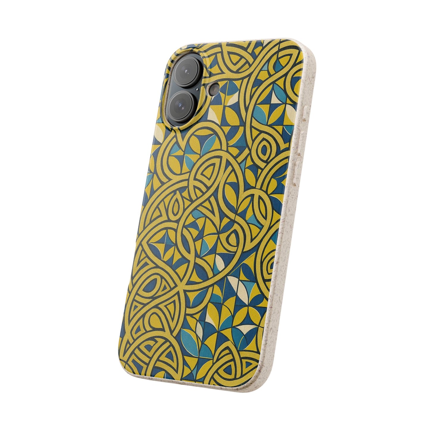 Yellow & Blue Abstract Doodle - Biodegradable Case
