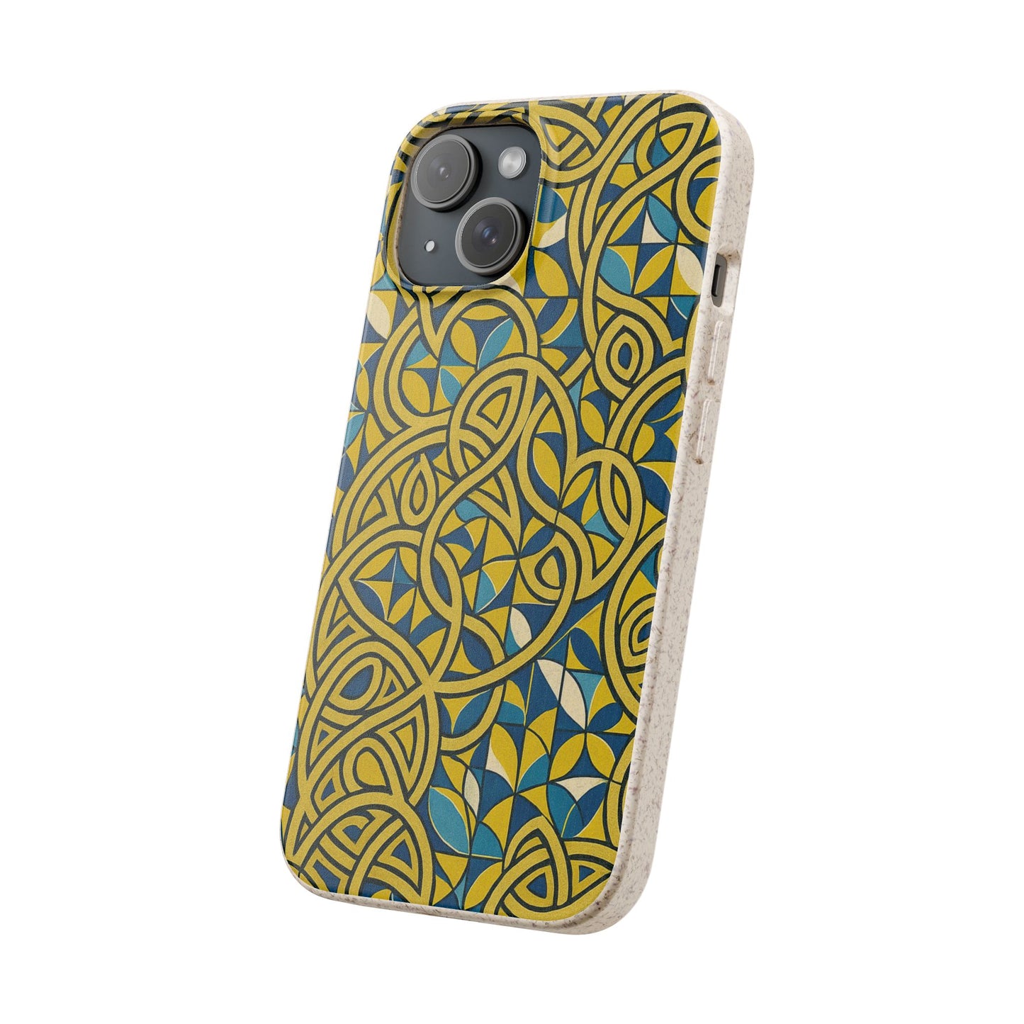 Yellow & Blue Abstract Doodle - Biodegradable Case