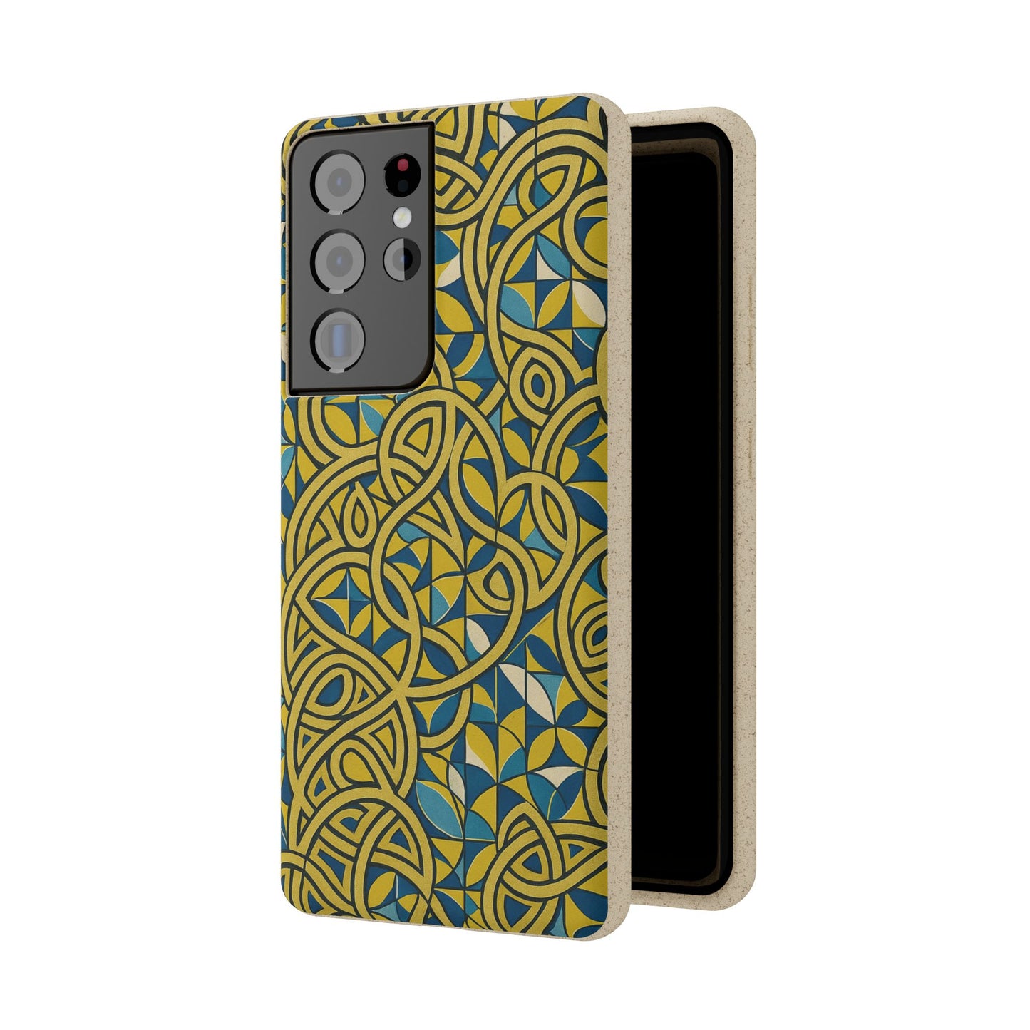 Yellow & Blue Abstract Doodle - Biodegradable Case