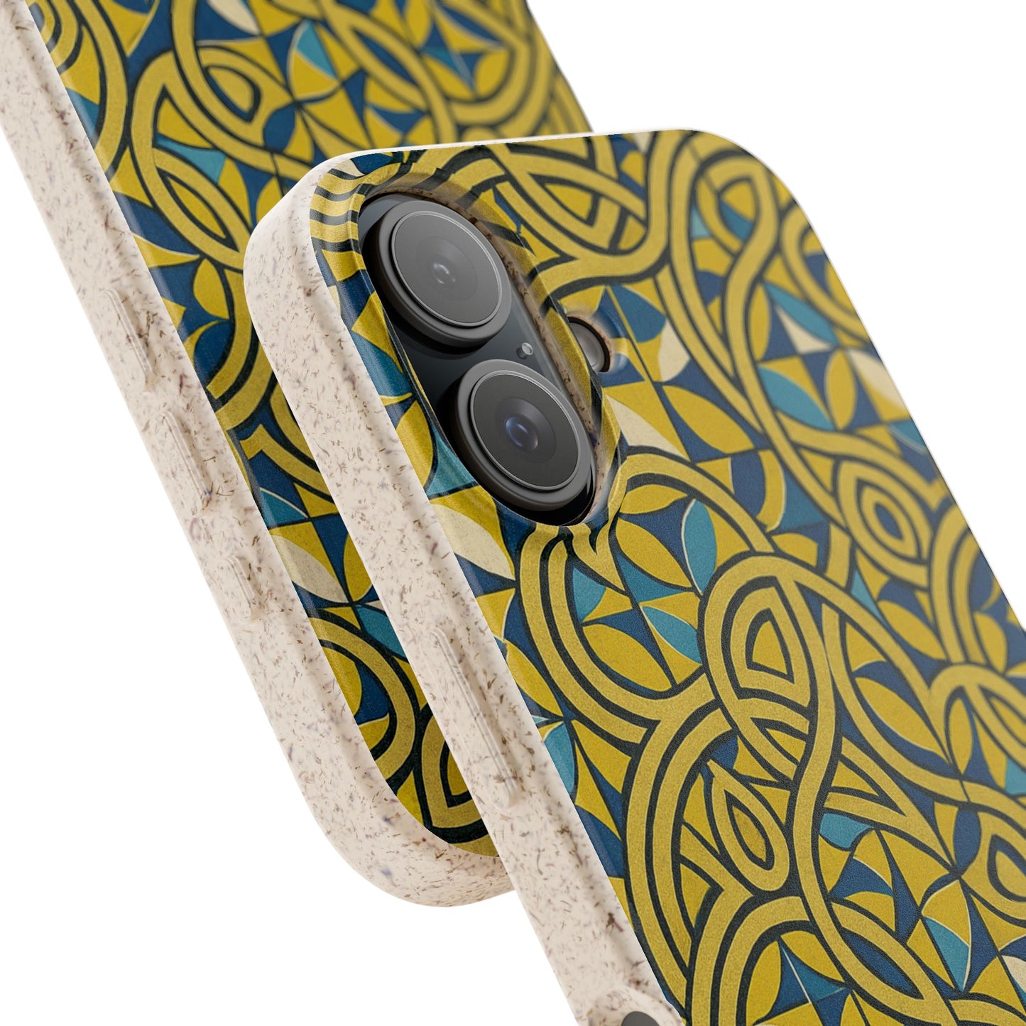 Yellow & Blue Abstract Doodle - Biodegradable Case