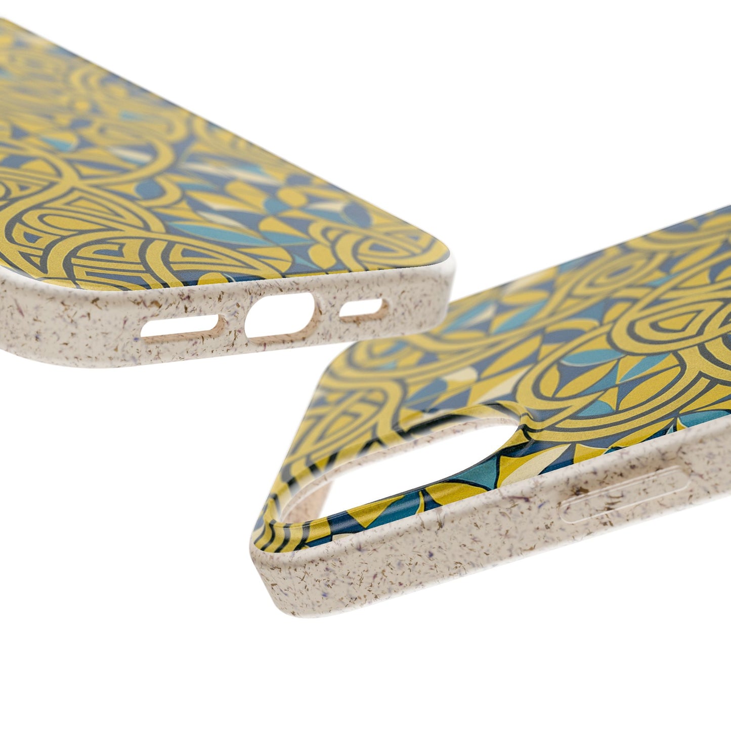 Yellow & Blue Abstract Doodle - Biodegradable Case