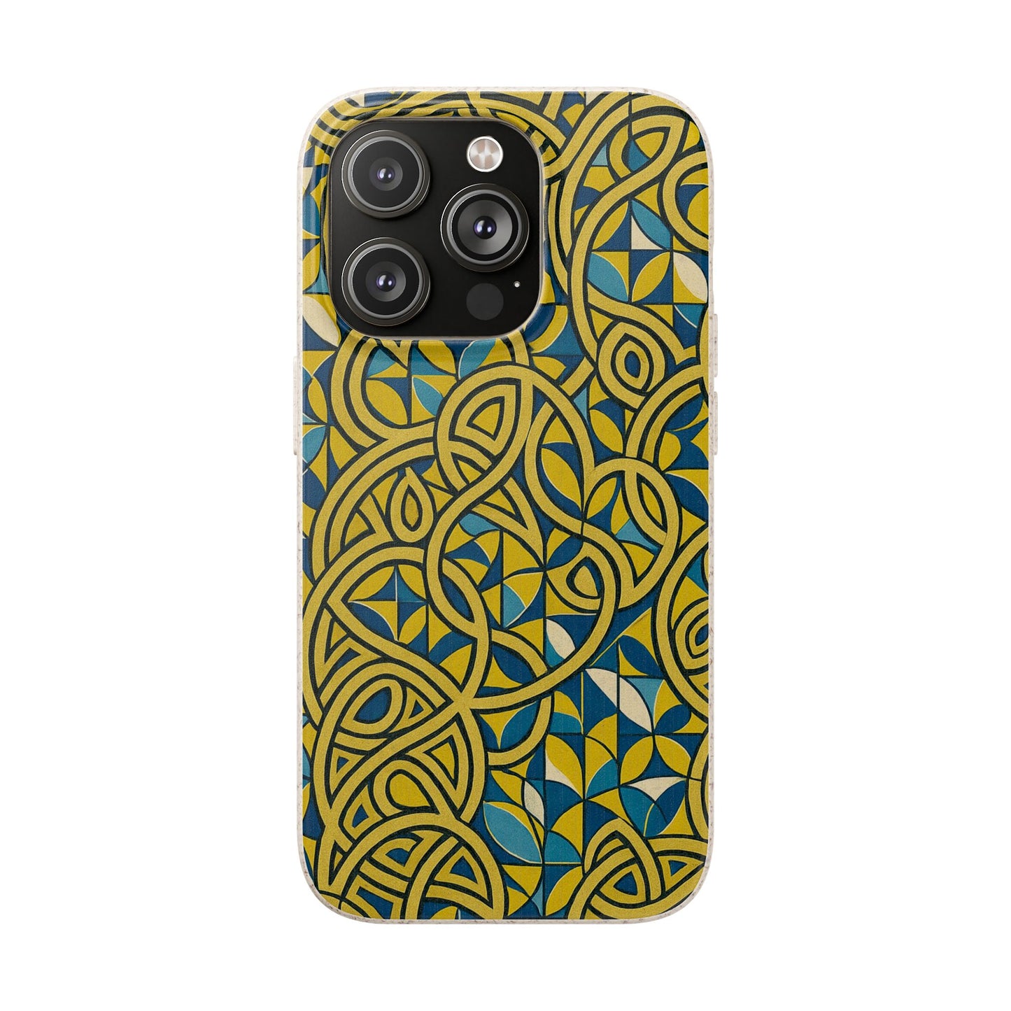 Yellow & Blue Abstract Doodle - Biodegradable Case