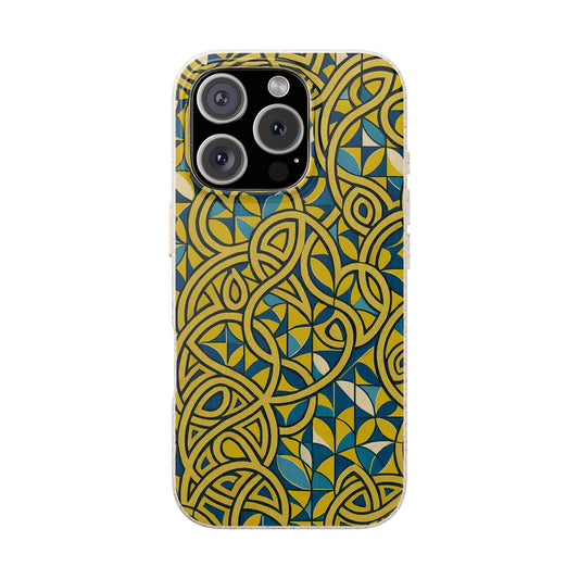 Yellow & Blue Abstract Doodle - Biodegradable Case