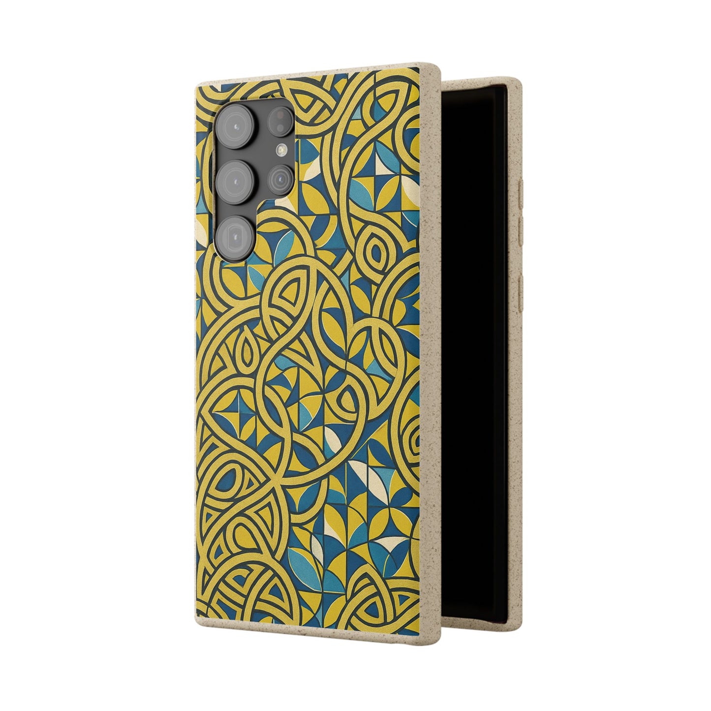 Yellow & Blue Abstract Doodle - Biodegradable Case