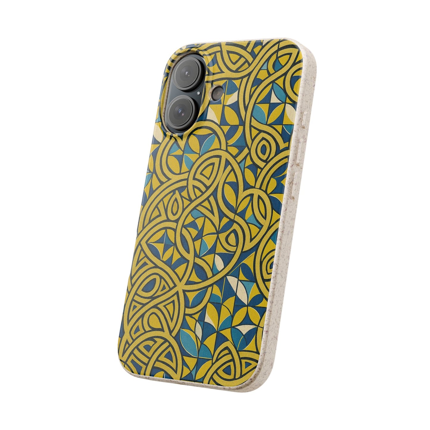 Yellow & Blue Abstract Doodle - Biodegradable Case
